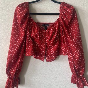 Sexy Sweetheart Neck Buttoned Top